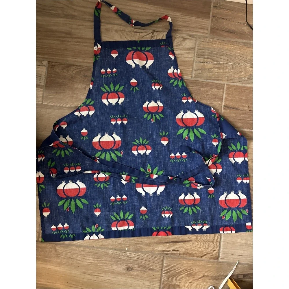 Handmade Apple Fruit Apron Unisex‎ Adjustable Neck Strap Two Sides Colorful EUC